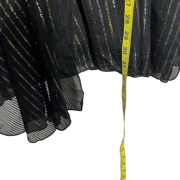 Sage The Label Black Gold Silver Metallic Stripe Long Sleeve Above Knee Dress Me - Picture 6 of 9